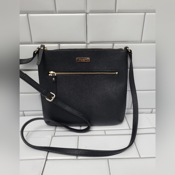 KATE SPADEProspect Place Rima Bag Black Leather Coated PU Slender CrossbodyMe
